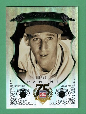 2014 PANINI HALL OF FAME WARREN SPAHN SILVER 69/75 #45 BRAVES