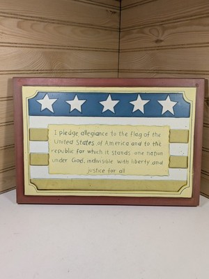 Vintage I Pledge Of Allegiance To The Flag Sign By Walt Disney Parks. 14.5''×10''