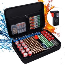 Battery Organizer,Fireproof Battery Organizer Storage Case with Tester
