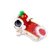 Chinese New Year Dog Costume Lion Dance with Sequins Medium, Red