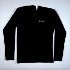 NEW - Apple Staff Long Sleeve Black Shirt Mens Large - Made in USA