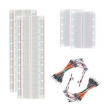Solderless Breadboard Kit 4x 830/400 Tie-Point Boards 130 Jumper Wires Arduino