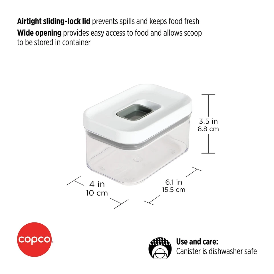 Food and Organization Storage Container with Airtight Lid, 0.80-Quart, Clear - Image 3 of 4