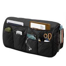 Armchair Caddy Sofa Armrest Organizer Non Slip Remote Holder 14 Pockets Black