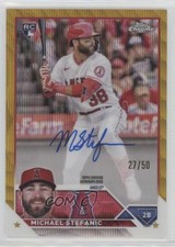 2023 Topps Chrome Rookie Gold Wave Refractor 27/50 Michael Stefanic Auto 1u6