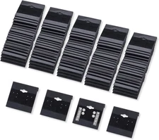Black Velvet Plastic Display Cards for Earrings, Jewelry Accessories, 2" X 2" (1