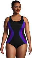 NWT Lands' End Women's Scoop Neck X-Back One-Piece Swimsuit Size 4 85 3C537