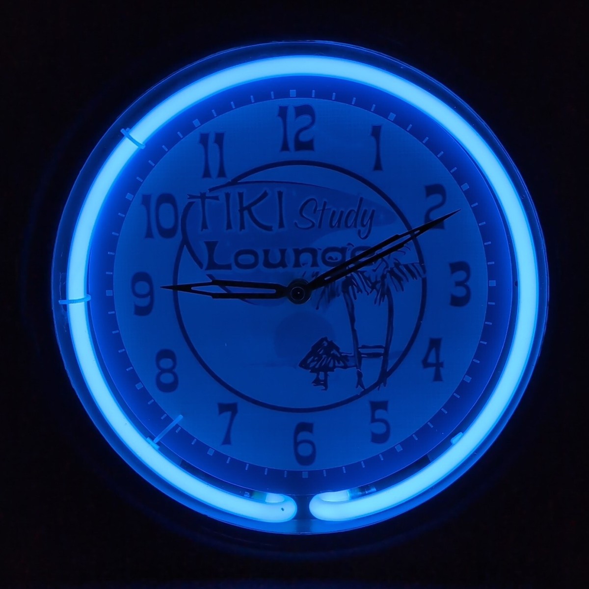 Tiki Study Lounge Neon Blue Lighted 12