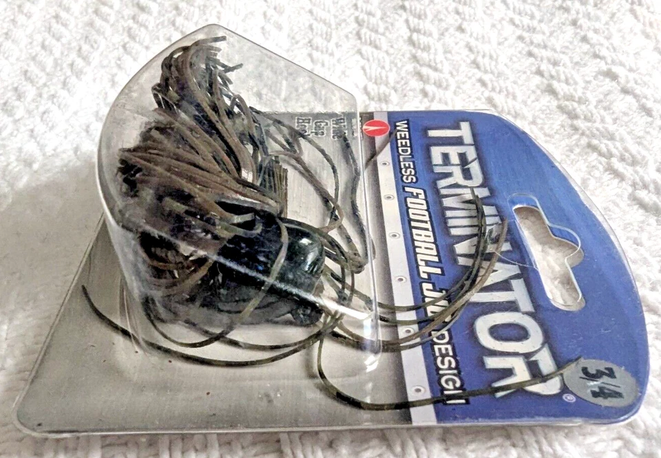 NEW Terminator Weedless Football Jig. 3/4 OZ. Green Pumpkin Orange Combo - Image 2 of 4