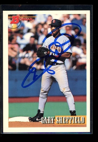 1993 Bowman GARY SHEFFIELD Signed Card autograph auto PADRES YANKEES BRAVES