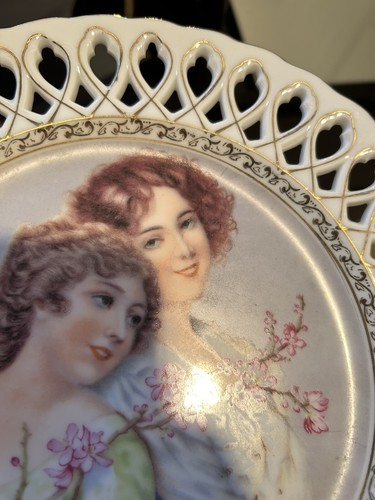 Plato artístico decorativo de porcelana china madre hija orquídea - Imagen 2 de 5