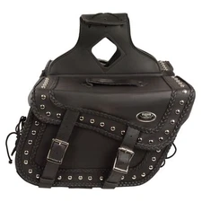 16" W WATERPROOF BRAIDED STUDDED MOTORCYCLE PVC SADDLEBAGS FOR HONDA - USA1