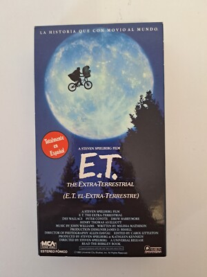 E.T. The Extra Terrestrial Movie VHS Tape (1988) Green Flap Cassette Spanish