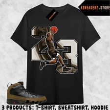 Shirt To Match AJ 9 Olive Sneaker Matching Tee MJ Number 23 T-Shirt