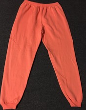 Vtg 80s Hanes Faded Sweatpants L USA Salmon Track Grunge Gym PE Vaporwave 90s
