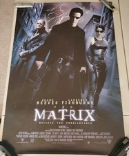 MATRIX ROLLED 27X40 MOVIE POSTER 1999 KEANU REEVES LAURENCE FISHBURNE STYLE A