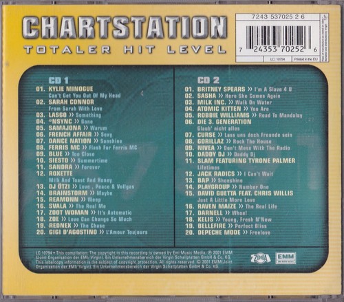 Chartstation VA **2001 EU 2 CD** Kylie Minogue, Roxette, Depeche Mode, NSYNC - Picture 2 of 3