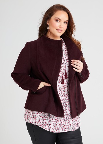 TAKING SHAPE - VIRTUELLE Wool Blend Zip Jacket -sizes 18/20/22 -RRP $249.95 - Picture 4 of 4