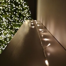 Premier Christmas Outdoor Multi Function Battery Lights with Timer & Clear Cable