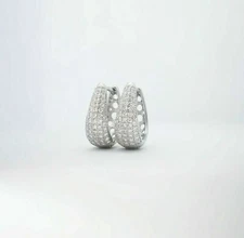1.00 Ct Round Cut Simulated Diamond Huggie Hoop Earrings in 925 Sterling Silver