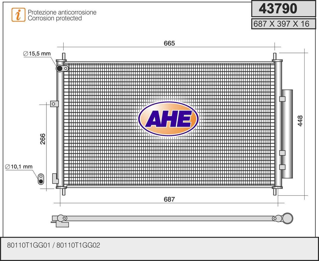 Condenseur de clim haute performance en aluminium pour Honda CR-V IV AWD