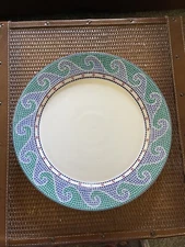 Dansk Mosaic Dinnerware WAVE Rim Soup Serving Plate Server Dish Portugal