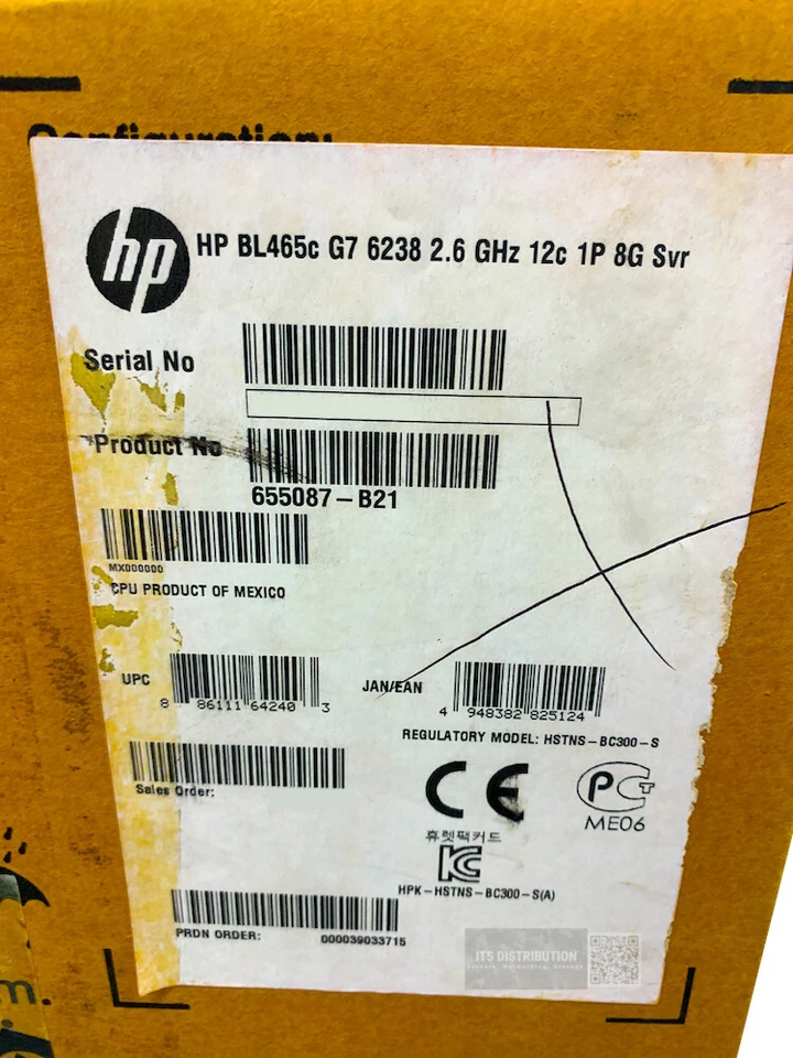 655087-B21 I Brand New Sealed HP ProLiant BL465c G7 2.6Ghz 8G 6238 Blade Server - Image 2 of 4