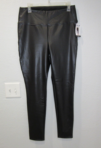 Seven7 Women's Large Faux Leather Ultra High Rise Leggings Black City Chic NWT - Picture 4 of 9