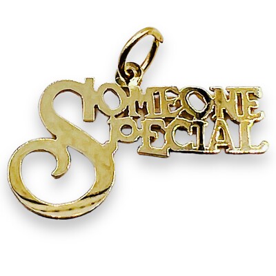 14k Gelbgold Wort Some One Special Charm Anhänger 0,85 Gramm