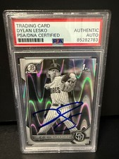 Dylan Lesko autograph signed 2022 1st Bowman baseball card PSA SLAB Padres c