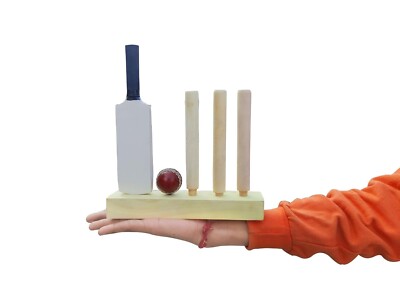 AEM Wood Miniature Printed Autograph Cricket Bat (Not Meant For Playing)|Pack Of 2|(Size -12 Inch