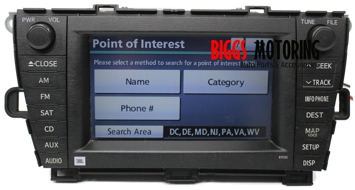 2010-2011 Toyota Prius JBL Navigation Radio Touch Screen CD Player