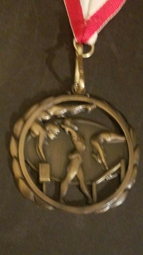 Vintage Gymnastics Metal / Medallion With Neck Ribbon - Picture 3 of 8