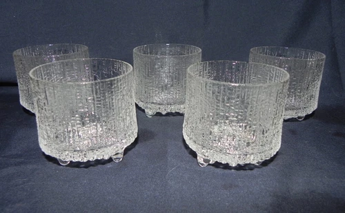 5 Vintage (60's) Iittala Ultima Thule Cocktail Tumblers, Tapio Wirkkala Finland
