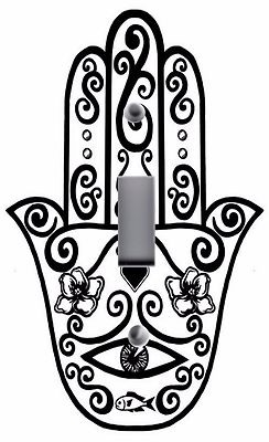 Light Switch Plate Outlet Covers ~ HAMSA ~ EVIL EYE IN HAND IMAGE