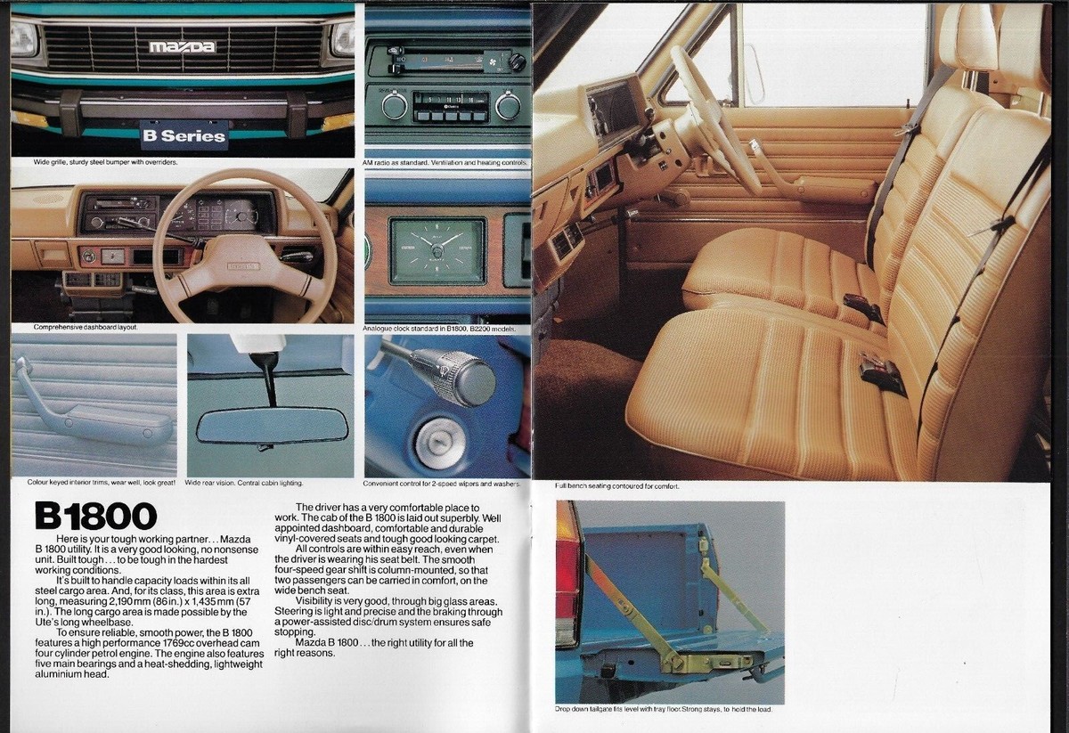 MAZDA B SERIES B1800 & B2200 UTES & CAB CHASSIS 16 PAGE BROCHURE