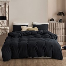 ECOCOTT 3 Pieces Duvet Cover King Size 100 Washed Cotton 1 Duvet Cover with ...