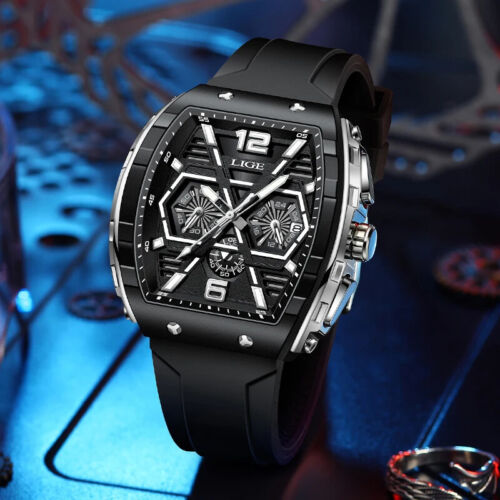 LIGE Modeuhr Herren Wasserdicht Quarz Armbanduhr Männlich Leuchtuhr Datum - Bild 20 von 32