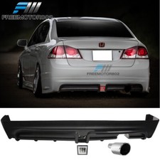 Fits 06-11 Civic Mugen Rear Bumper Diffuser Clear Brake Light Muffler Tip