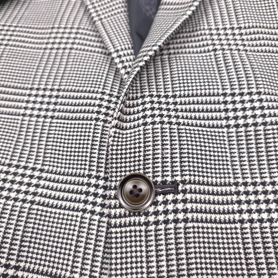 $295 Vince Camuto Dacre Abrigo Deportivo a Cuadros Blanco y Negro Chaqueta Blazer Para Hombres 44R Foto 4 de 4