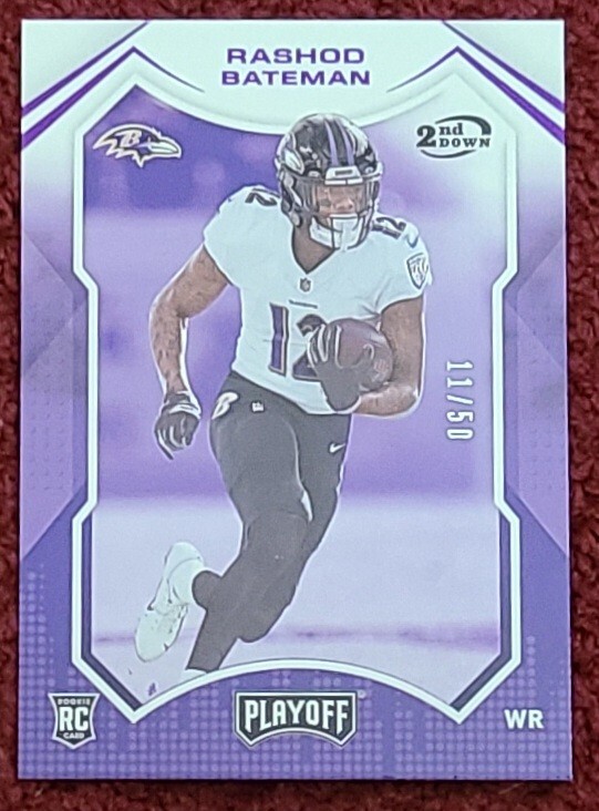 2021 Panini Playoff RASHOD BATEMAN #11/50 "2nd Down" Rookie Card SP RC Ravens 