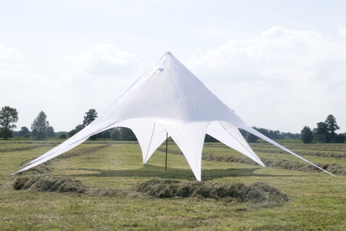 Sternzelt Groß Mit Baldachin | 10m Durchmesser Event-Zelt | Cremefarben & Wasserdicht