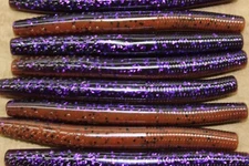 4" Finesse Stick PB&J Ned Rig Type Floating Worm 50 pack Bulk Plastics