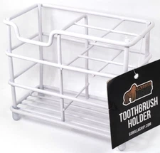 TOOTHBRUSH STAND Metal Wire Toothbrush Rack 5-Slot Toothbrush Holder WHITE