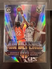 Giannis Antetokounmpo 2021-22 Panini Donruss Optic Air Defense Silver Prizm Card