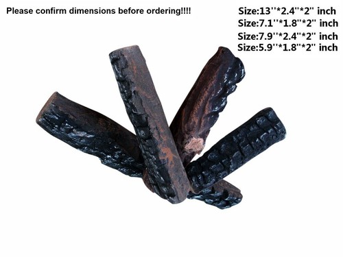 YL 4 Pcs Ceramic wood Small Logs for all Gas Ethanol Fireplaces&Stoves&firepit - Picture 1 of 4