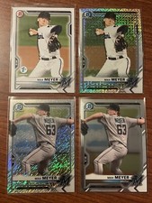 Lot Of (4) 2021 Bowman Chrome Prospects #BCP-66 MAX MEYER Mojo / Shimmer & Base