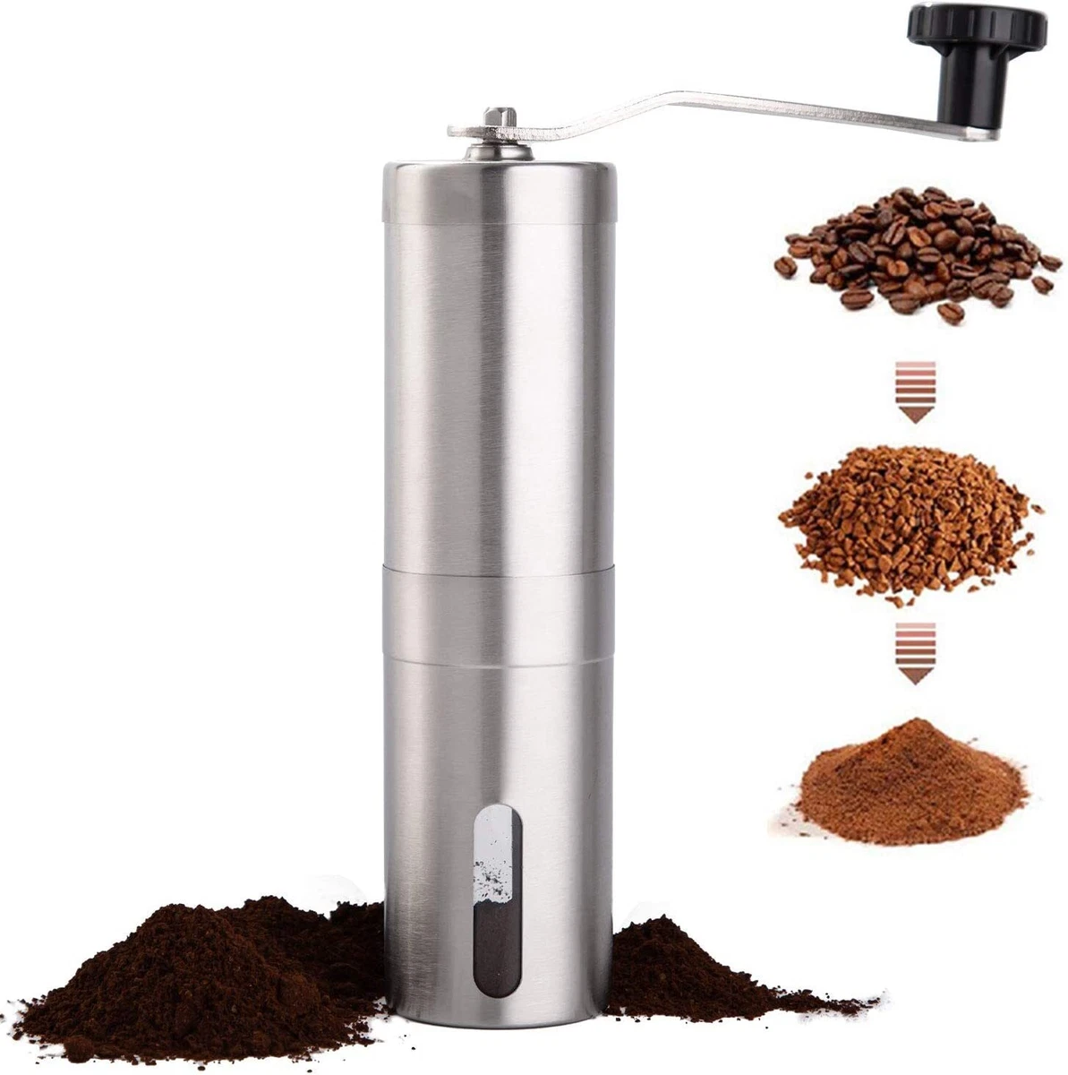 Manual Coffee Bean Grinder Stainless Steel Hand Coffee Mill Ceramic Burr