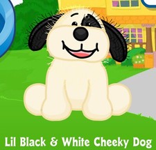 Webkinz Classic Lil Black White Cheeky Dog - hs192 Virtual Adoption Code Only