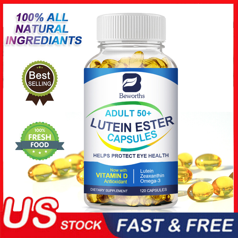 120Pcs Lutein Ester Capsules DHA Zeaxanthin Zinc, Eye Health Dietary Supplement